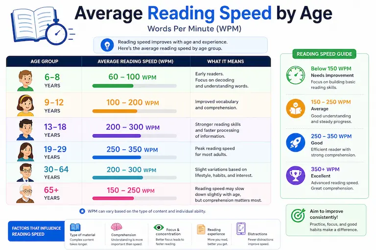 Average Reading Speed by Age