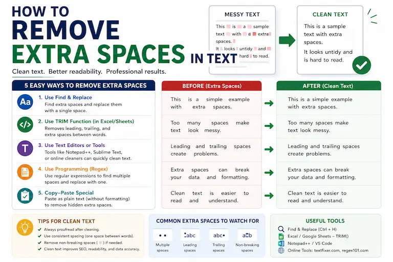 How to Remove Extra Spaces in Text