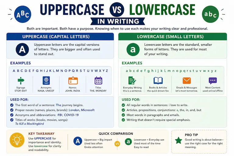 Uppercase vs Lowercase in Writing