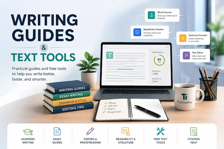 writing guides and free text tools for students and writers